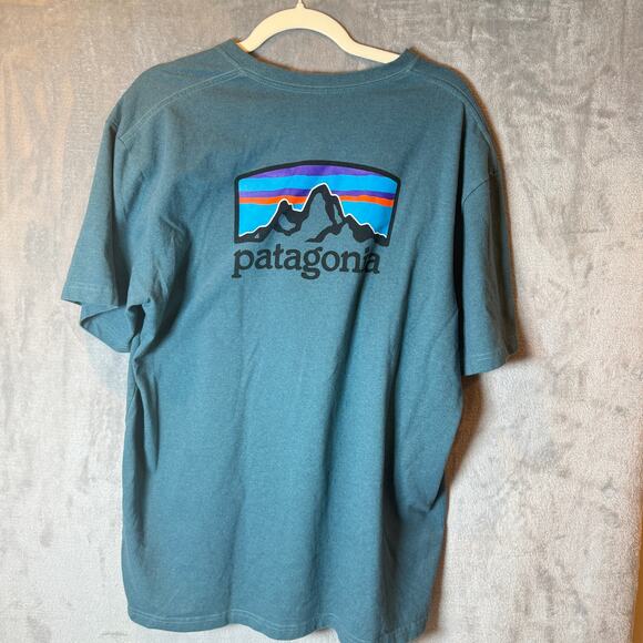 Patagonia Other - Patagonia Logo T Shirt Mens Large Blue Responsibili Tee Outdoor Graphic